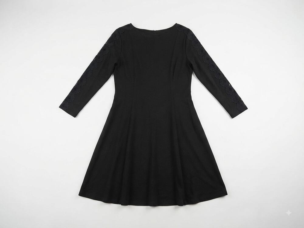 NEW Talbots 2 Black A Line Dress Minimalist Career 3/4 Sleeve Career Profession